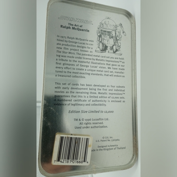 1996 Star Wars Art of Ralph McQuarrie Metallic Collector Cards - Picture 7 of 9